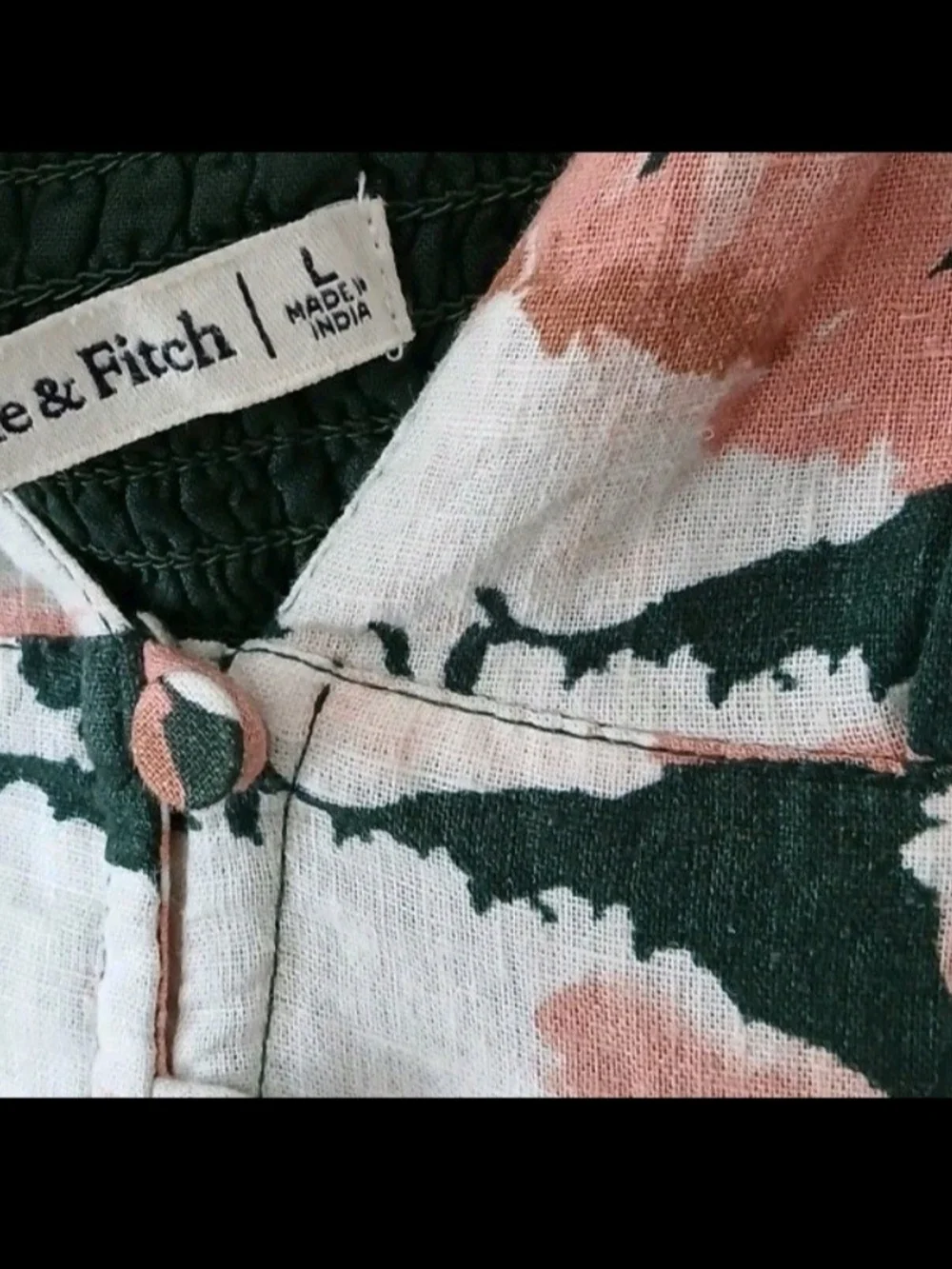 Abercrombie & Fitch Women's Pink Green Floral Summer Maxi Button Dress Size L